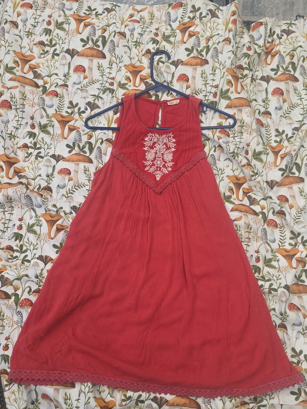 Hollister Vintage Red Embroidered Sleeveless Top